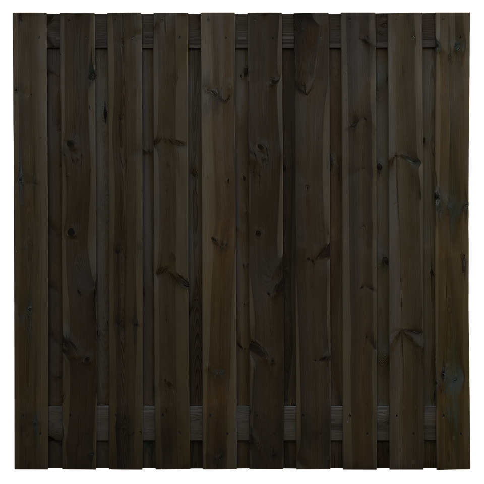 Tuinscherm 21 planks  180 x 180 cm Zwart gespoten