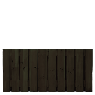 Tuinscherm 21 planks  90 x 180 cm Zwart gespoten