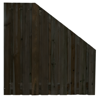 Tuinscherm 21 planks  180/90 x 180 cm Verloopscherm Zwart gespoten