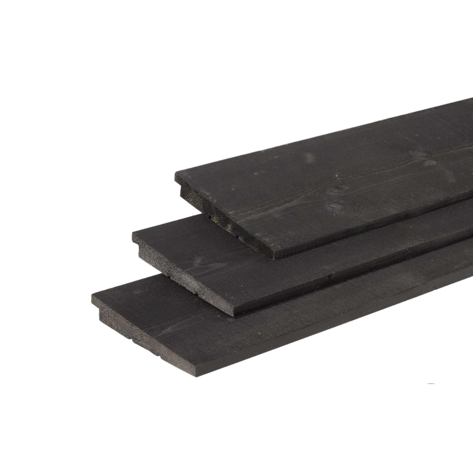 Zweeds rabat zwart 27 x 195 x 3 mtr Lariks / Douglas