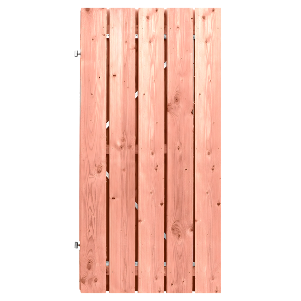 Tuindeur Stalen frame 120 x 195 cm, plank 16 x 140 mm Lariks / Douglas