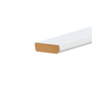 Wit Gegronde Plint 9 x 45mm 4,90m  Vuren