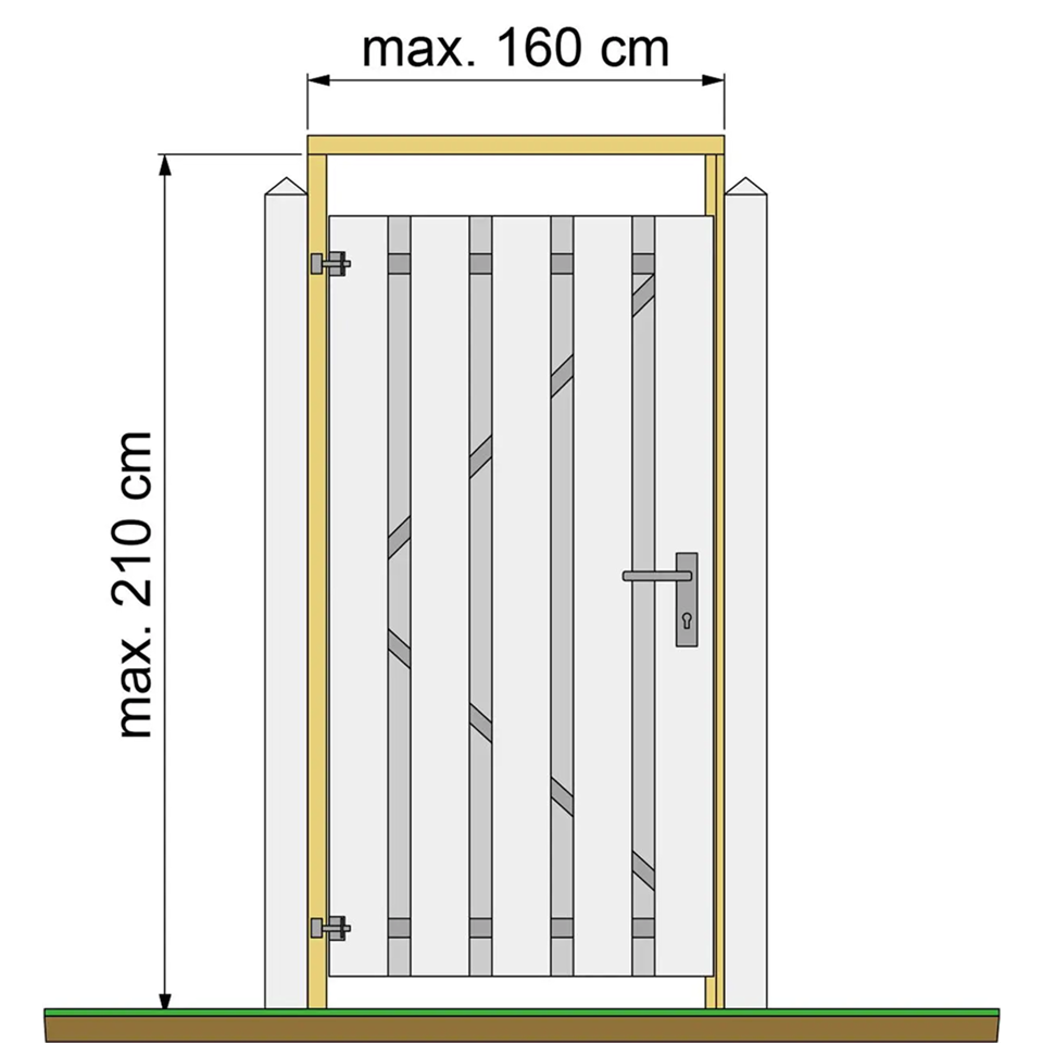 Tuindeurkozijn max 160 cm geschaafd Douglashout