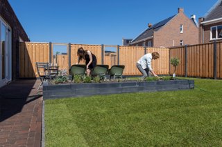Betonpaal gecoat 10 x 10 x 280 cm diamantkop Antraciet T-paal