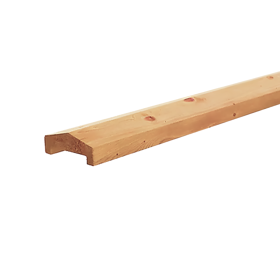 Afdek pira grenen, 35 x 85 mm, sponning 62 mm