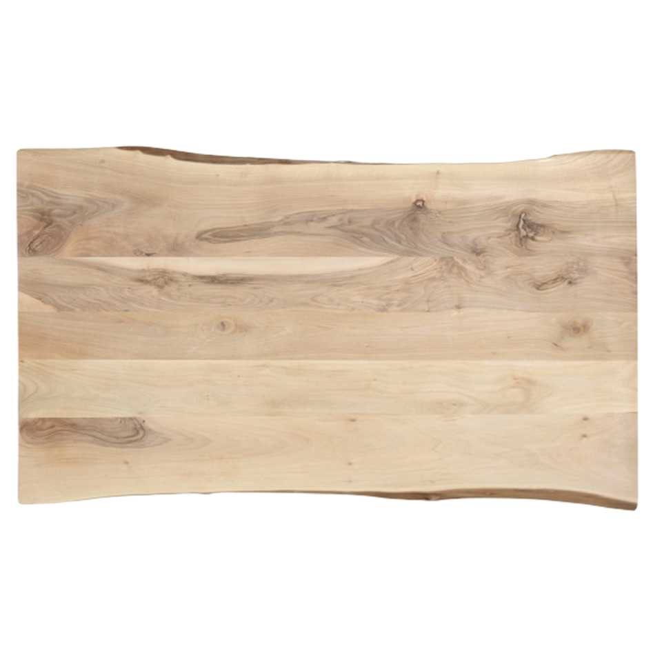 Tafelblad Europees walnoot 2-lange zijden boomkant 40mm 2600x1000x40 onbehandeld