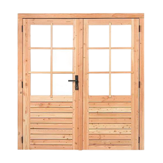 Douglas dubbele 6-ruits deur 185×205 cm – links scharnierend