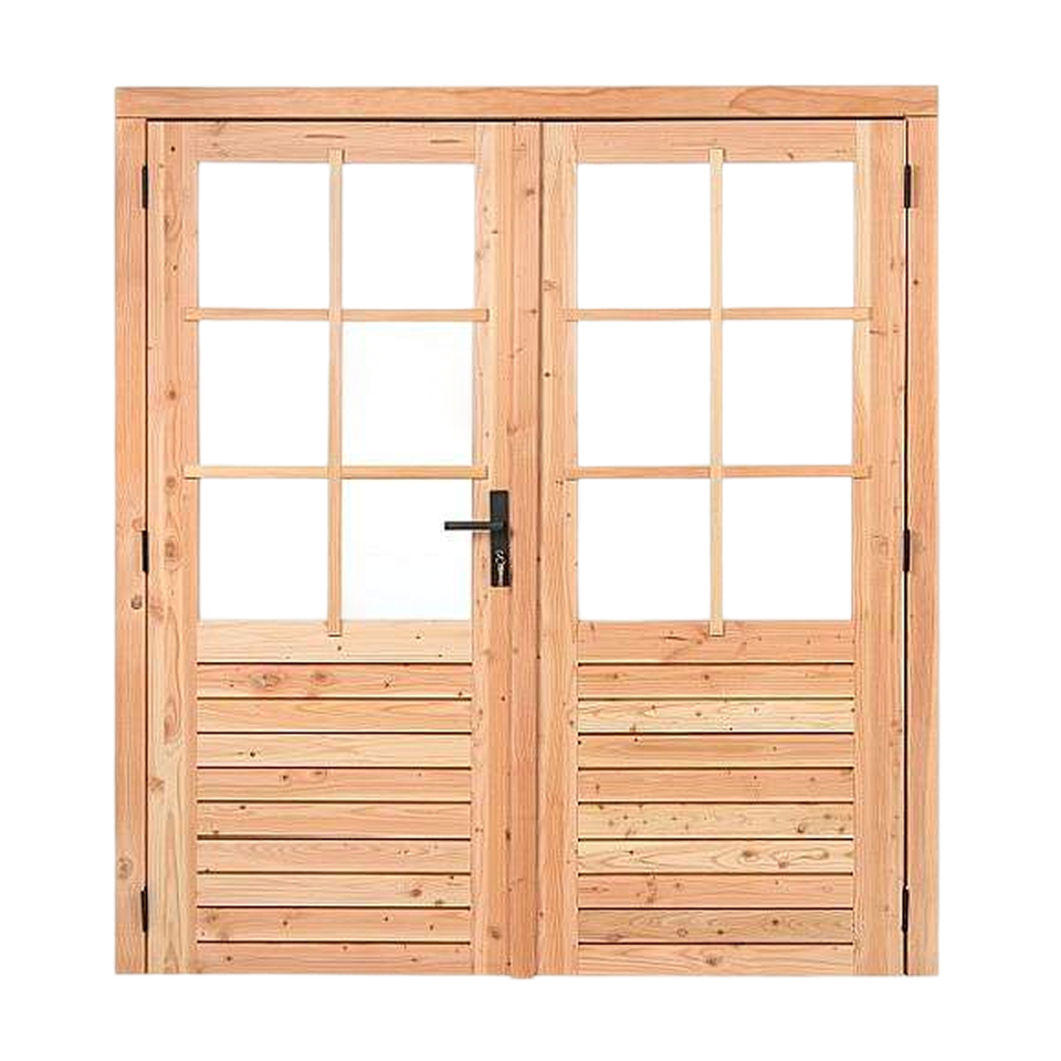 Douglas dubbele 6-ruits deur 185×205 cm – links scharnierend