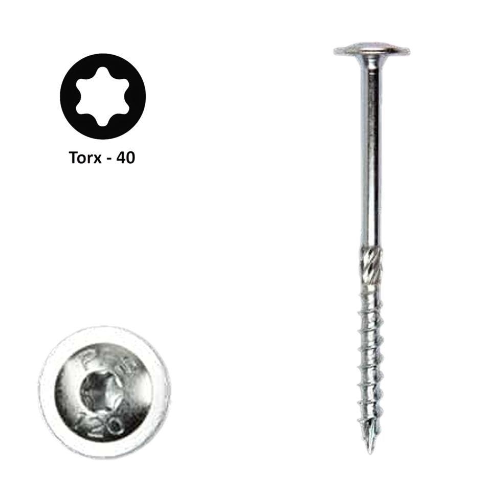 Flenskop schroef 8,0 x 160 Torx (T30) | PFS+ RVS A2 | 50 stuks