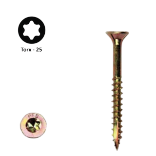 Spaanplaatschroef 5,0 x 100 Torx (T25) | PFS+ verzinkt | 200 stuks